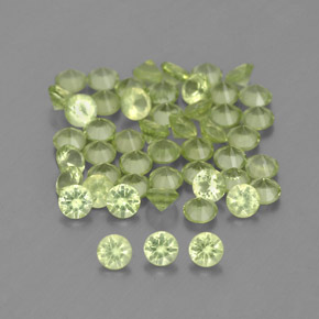 ct natürliche grüner Peridot-Edelsteine, Rundschliff, VVS-VS