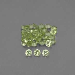 1,50 ct natürliche grüner Peridot-Edelsteine, Rundschliff, VVS-VS