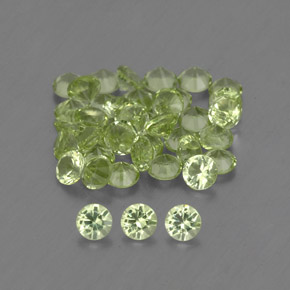 1,50 ct natürliche grüner Peridot-Edelsteine, Rundschliff, VVS-VS