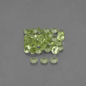 1,50 ct natürliche grüner Peridot-Edelsteine, Rundschliff, VVS-VS