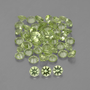 1,47 ct natürliche grüner Peridot-Edelsteine, Rundschliff, VVS-VS