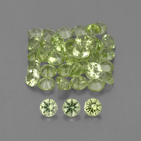  ct natürliche grüner Peridot-Edelsteine, Rundschliff, VVS-VS