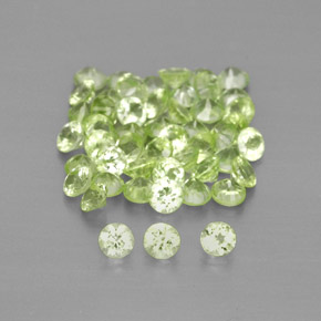  ct natürliche grüner Peridot-Edelsteine, Rundschliff, VVS-VS