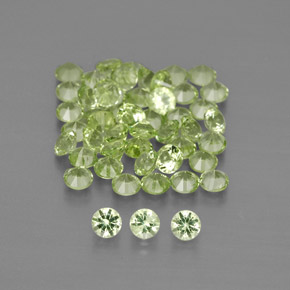 1,48 ct natürliche grüner Peridot-Edelsteine, Rundschliff, VVS-VS