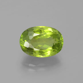 5,47 ctw natürlicher grüner Peridot, Oval Schliff, VS