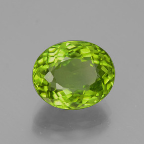 5,79 ctw natürlicher grüner Peridot, Oval Schliff, VS