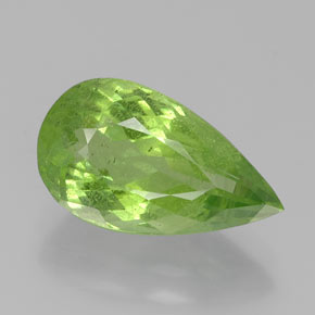 5,76 ctw natürlicher grüner Peridot, Birnenform, VS-SI