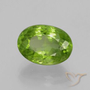 9,17 ctw natürlicher Lebendiges grün Peridot, Oval Schliff, VS-SI