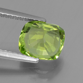 2,10 ctw natürlicher grüner Peridot, Kissenschliff, VS