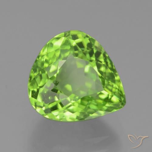 4,74 ctw natürlicher grüner Peridot, Birnenform, VS