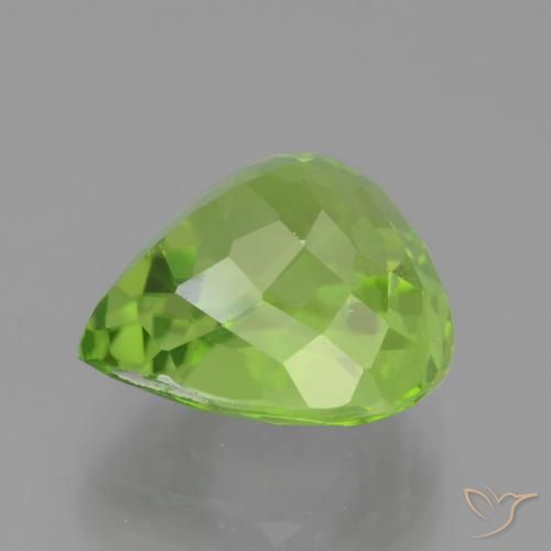 4,74 ctw natürlicher grüner Peridot, Birnenform, VS