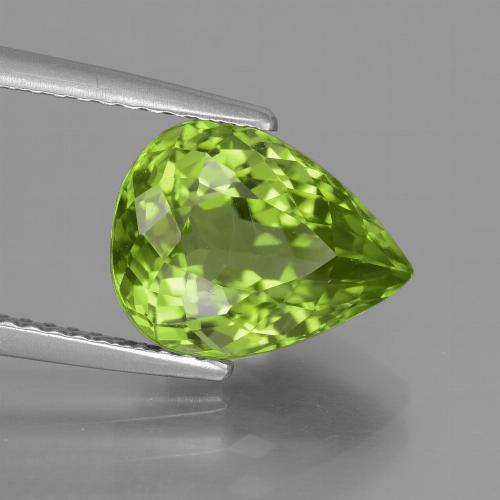 4,00 ctw natürlicher grüner Peridot, Birnenform, VS