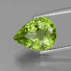 4,00 ctw natürlicher grüner Peridot, Birnenform, VS