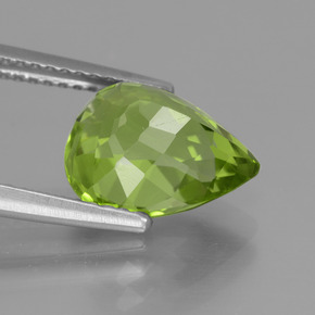 4,00 ctw natürlicher grüner Peridot, Birnenform, VS