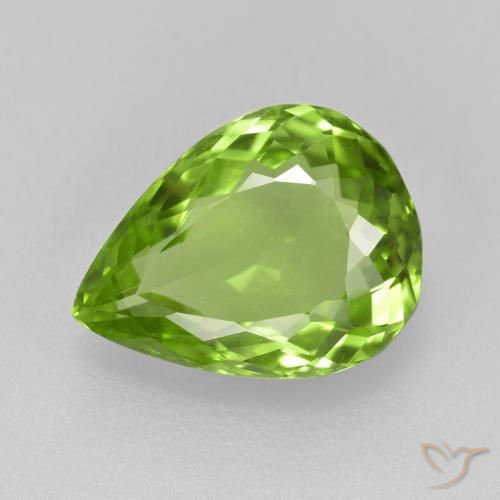 4.11ct Natürlicher Mittelgrün Peridot, Birnenform, VS