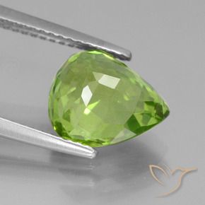 4,07 ctw natürlicher grüner Peridot, Birnenform, VS
