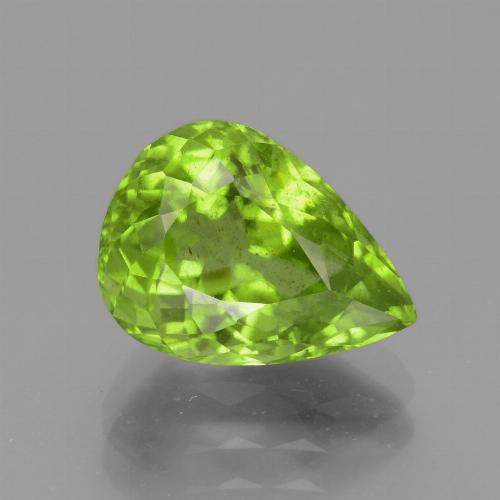 4,48 ctw natürlicher grüner Peridot, Birnenform, VS