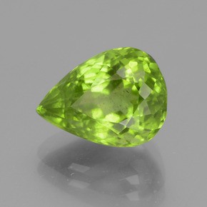 4,48 ctw natürlicher grüner Peridot, Birnenform, VS