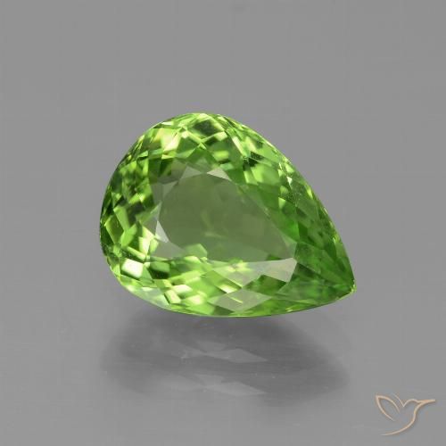 3,60 ctw natürlicher grüner Peridot, Birnenform, VVS-VS