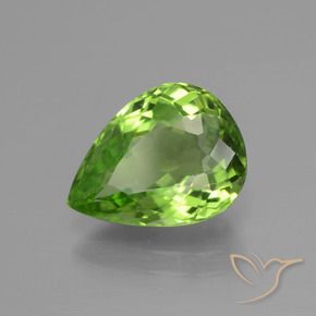 3,60 ctw natürlicher grüner Peridot, Birnenform, VVS-VS