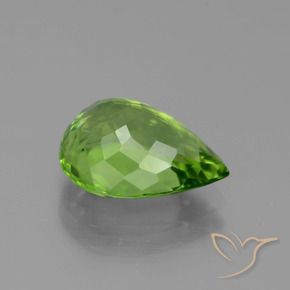 3,60 ctw natürlicher grüner Peridot, Birnenform, VVS-VS