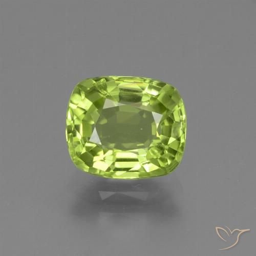 2.02ct Natürlicher Leichtes lebendiges Grün Peridot, Kissen, VS-SI