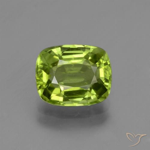 2.50ct Natürlicher Lebendiges grün Peridot, Kissen, VS