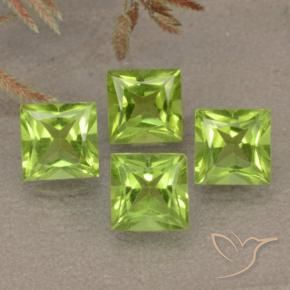 2.93 ct natürliche Mittelgrün Peridot-Edelsteine, Quadrat, VS