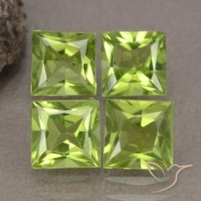 2.81 ct natürliche Lebendiges Gelbgrün Peridot-Edelsteine, Quadrat, VS