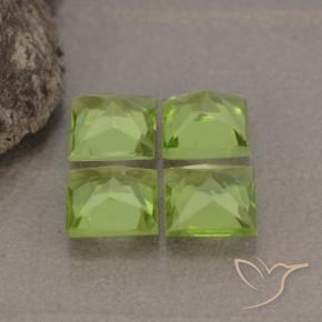 2.81 ct natürliche Lebendiges Gelbgrün Peridot-Edelsteine, Quadrat, VS