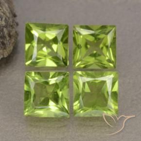 2.89 ct natürliche Lebendiges grün Peridot-Edelsteine, Quadrat, VS
