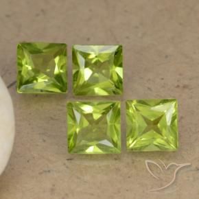 3.05 ct natürliche Lebendiges grün Peridot-Edelsteine, Quadrat, VS