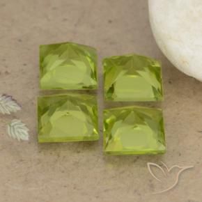 3.05 ct natürliche Lebendiges Gelbgrün Peridot-Edelsteine, Quadrat, VS
