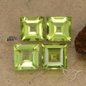 2.60 ct natürliche Lebendiges grün Peridot-Edelsteine, Quadrat, VS