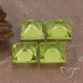 3.00 ct natürliche gelblich-grün Peridot-Edelsteine, Quadrat, VVS-VS
