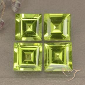 4.33 ct natürliche Mittelgrün Peridot-Edelsteine, Quadrat, VVS-VS