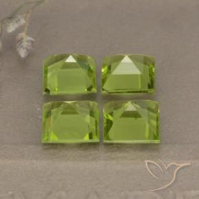4.33 ct natürliche Mittelgrün Peridot-Edelsteine, Quadrat, VVS-VS