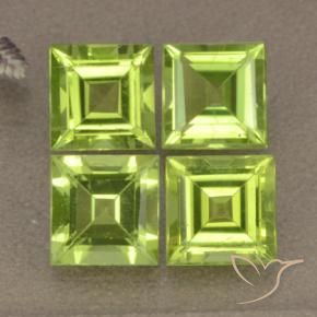 4.34 ct natürliche gelblich-grün Peridot-Edelsteine, Quadrat, VVS-VS