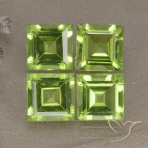 4.23 ct natürliche gelblich-grün Peridot-Edelsteine, Quadrat, VVS-VS