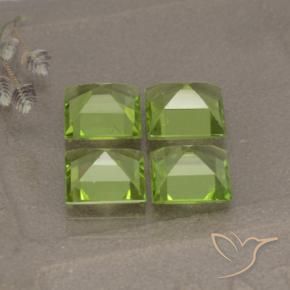 4.23 ct natürliche gelblich-grün Peridot-Edelsteine, Quadrat, VVS-VS