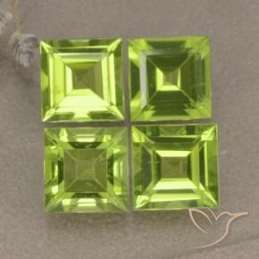4.41 ct natürliche gelblich-grün Peridot-Edelsteine, Quadrat, VVS-VS