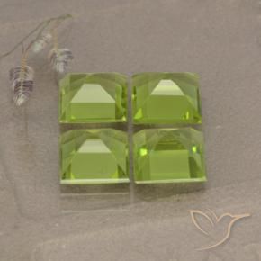 4.41 ct natürliche gelblich-grün Peridot-Edelsteine, Quadrat, VVS-VS