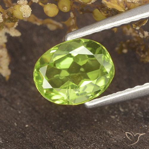 1.18ct Natürlicher Lebendiges Gelbgrün Peridot, Oval, VS