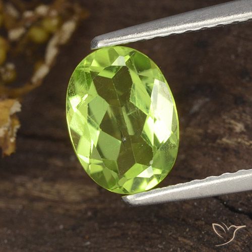 1.20ct Natürlicher Mittel-Hellgrün Peridot, Oval, VS