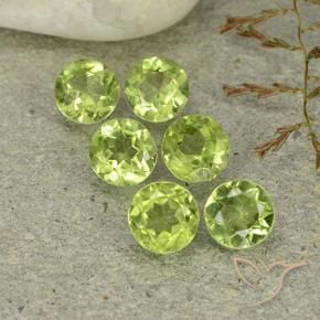 2.70 ct natürliche Lebendiges Gelbgrün Peridot-Edelsteine, Runden, VVS-VS