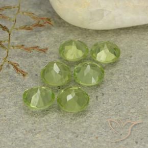 2.70 ct natürliche Lebendiges Gelbgrün Peridot-Edelsteine, Runden, VVS-VS