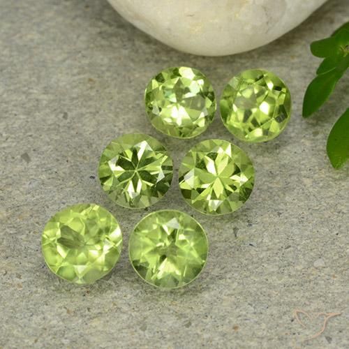 2.82ctw Natürlicher gelblich-grün Peridot, Runden, VVS-VS