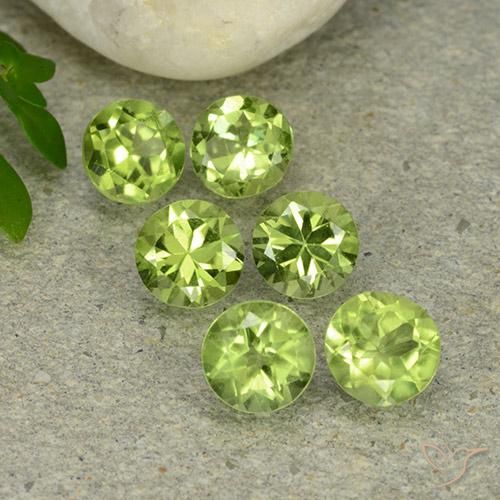 2.82 ct natürliche gelblich-grün Peridot-Edelsteine, Runden, VVS-VS