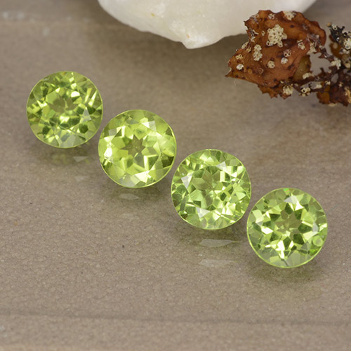 1,99 ct natürliche grüner Peridot-Edelsteine, Rundschliff, VVS-VS