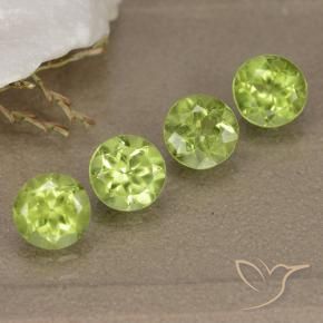 2.14 ct natürliche Lebendiges Gelbgrün Peridot-Edelsteine, Runden, VVS-VS